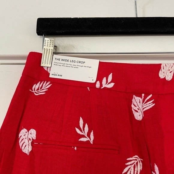 Ann Taylor Embroidered Wide Leg Crop Pant - 8 - Picture 8 of 8